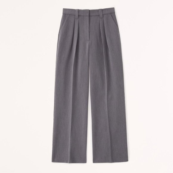 Abercrombie & Fitch Pants - Grey Abercrombie Tailored Ultra Wide-Leg Pant